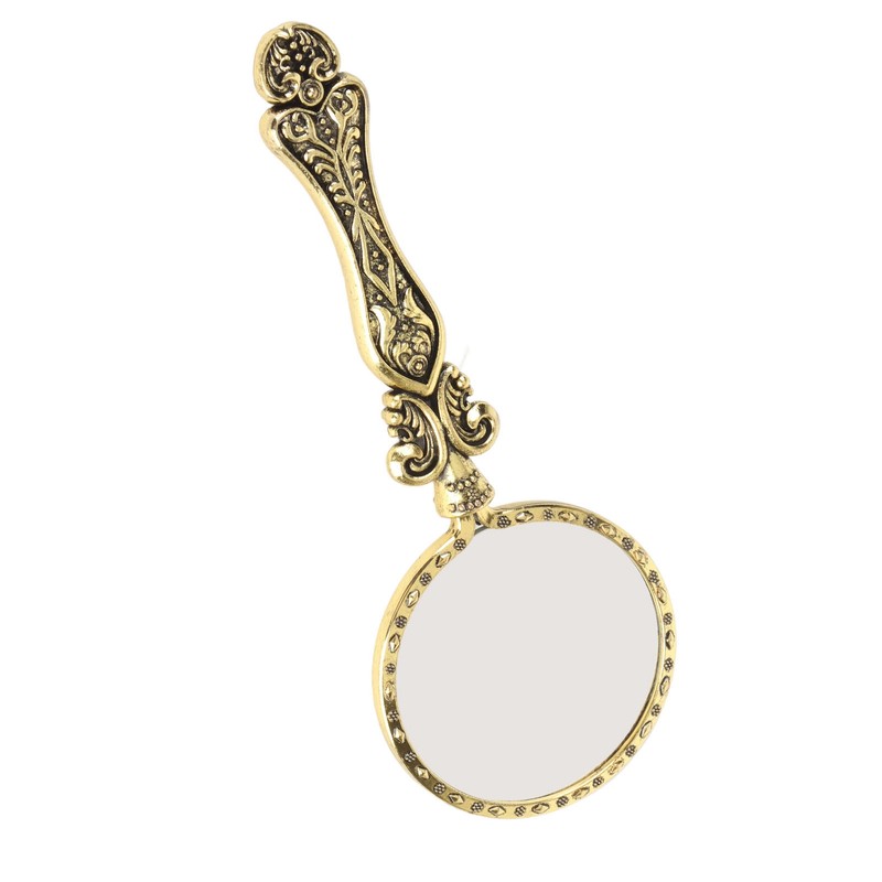 3X Retro Magnifying Glass Elderly Kids Handheld Magnifier for Reading