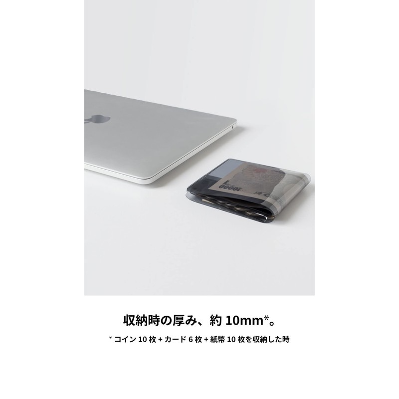 Asobose SG-PV238 Sugata PVC Bi-Fold Wallet, Convenience Wallet, Transparent, yellow