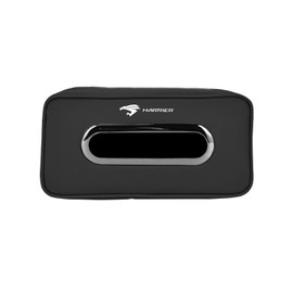 [Harrier Only] Car Tissue Box | Car Tissue Pack | Leather, Easy to Take Out, Spring Strap Attachment, Waterproof, Dustproof, Large Capacity, Space Saving, Multiple Places Available, Black