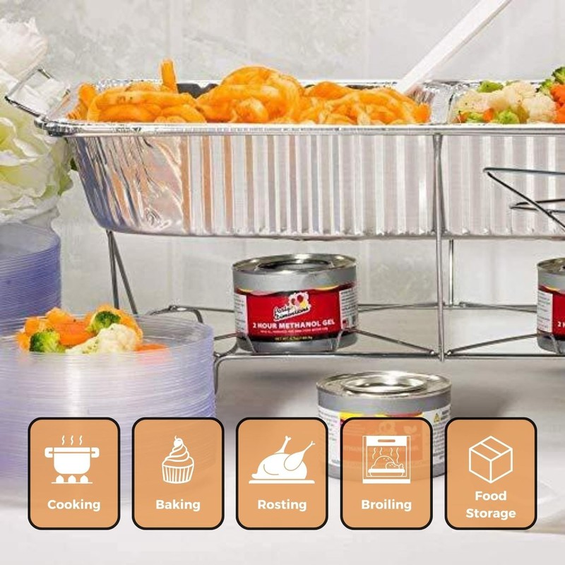 HOMESHOPA Rectangular Roasting Tray, 2 Pack Disposable Aluminium Foil Trays,