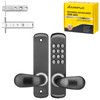 ANNFUZ Stainless Steel Mechanical Keypad Entry Door Handle Lock,Commercial Keyless