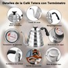 AHILAX Hervidor de Agua con Termómetro Cafetera Acero Inoxidable 1L,