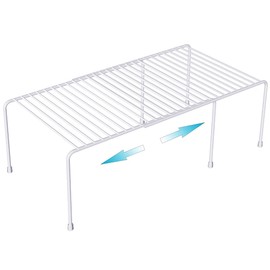 Homics Kitchen Cabinet Organizer and Storage Shelves Expandable Freezer Shelf Organizer Rack with Scratch Resistant Feet for Counter Pantry Dish Spice Cupboards