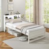 DORTALA Twin Bed Frame with LED Light & Charging Station,