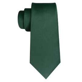 RBOCOTT Dark Green Tie Single Necktie for Men(37)