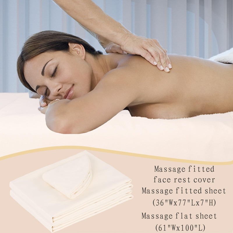 Kesfey 3 Piece Microfiber Massage Sheet Set Including Massage Flat