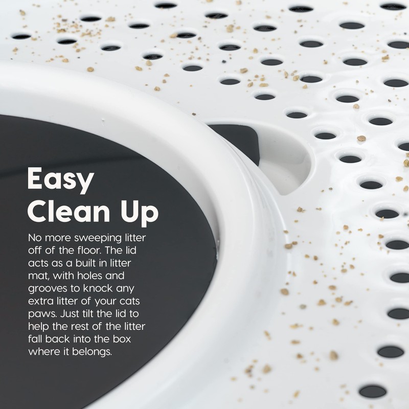 IRIS USA Large Top Entry Cat Litter Box with Lid