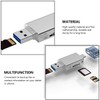 DOITOOL 1pc USB c Memory Reader Adapter Zinc Alloy Dual