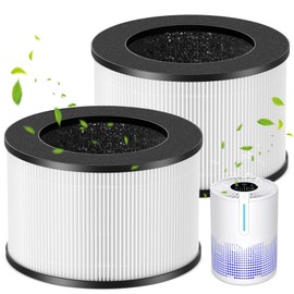 M01 Replacement Filter Only Compatible with MOOKA M01 Air Purifier, 3-in-1 Pre-Filter, HEPA Filter, High-Efficiency Activated Carbon Filter Filtration System, 2 Pack