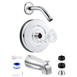 Avenuebool Tub and Shower Trim, Compatible with Moen Chateau T470 Single Handle Tub/Shower Valve System, Featuring Knob, Spout and Showerhead Arm, Chrome (Showerhead NOT Included)