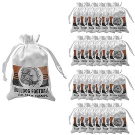 Fun Express Custom Photo Mini Team Spirit Satin Drawstring Bags - 4" x 6", 24 Pieces