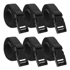 6 pack Luggage Straps Nylon Webbing Straps with Quick Release Buckle, Packing Belt for Outdoor Travel, 2.5 * 150cm, Black
