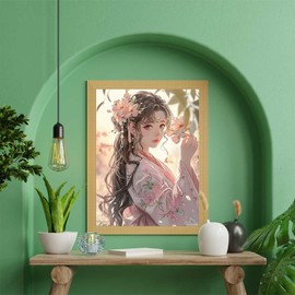 PUAGEMTI Diamond Painting Kits Beautiful Chinese Woman, for Adults Beginners, 5D Crystal Rhinestone Embroidery Diamond Art Kits 12x16 Inch, for Home Decor Wall Decor and Holiday Gifts