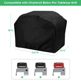 EZ-DONGTENG Heavy-Duty 600D Cover fit for Charbroil Bistro Pro Tabletop Grill, Cover Compatible with Char-Broil Models 25302149 25302150 25302162, 17.5" L x 23" D x 18" H
