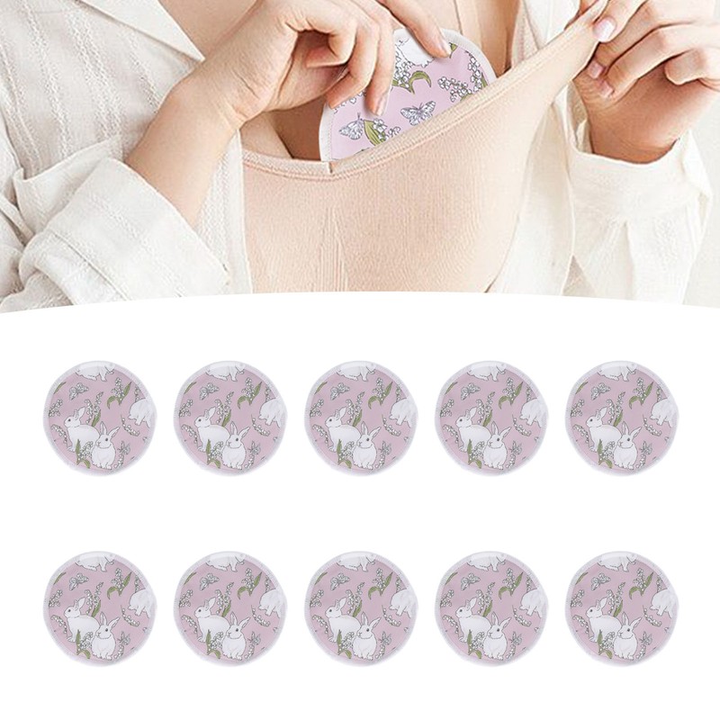 10Pcs Nursing Breast Pads Reusable Washable Breathable Comfortable Breastfeeding Nipple