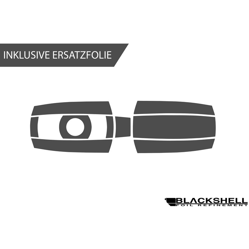 Blackshell® Key foil, 2 x diamond black for your 3-button
