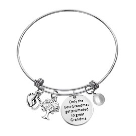 Great Grandma Bracelet Only the Best Grandmas Get Promoted to Great Grandma Gifts Christmas Birthday Gift for Grandma Baby Reveal Gift Grandma Bangle Baby Announcement Gift Great Grandma to Be Gift