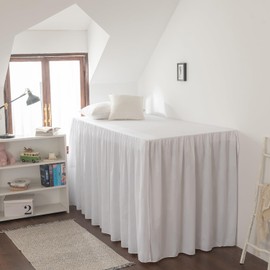 Dorm Room Bed Skirt Twin XL - College Dorm Bed Skirt - Extra Long Dorm Room Bed Skirt 32 Inch Tailored Drop - 100% Microfiber Dorm Room Bedskirts - College Dorm Bed Skirt - White, Twin-XL /32 Drop