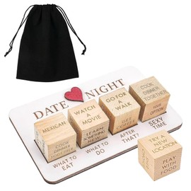 Date Night Dice for Couples,Valentine Day Date Night Dice with Pouch Storage,Reusable Love Decision Dice,Wooden Dice,Funny Date Night Dice Fit for Valentine's Day Anniversaries Gift