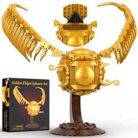 Vziimo Golden Fidget Spinner Building Set, MOC Ideas Magic Golden Ball Model Kit, Creative HP Gift Toys for Kids Adults 8+ (371 PCS)