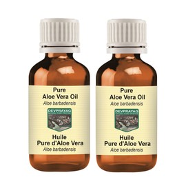 Devprayag Pure Aloe Vera Oil (Aloe barbadensis) Natural Therapeutic Grade (Pack of Two) 100mlx2 (6.76 oz)