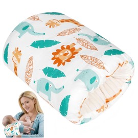 Povkufii Baby Feeding Arm Pillow，Nursing Arm Pillows for Breastfeeding，Soft Cotton for Newborn, More Support for Mom and Baby,Portable and Washable,Ergonomic Nursing Essentials（White Elephant）