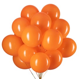 12 Inch Balloons Orange Helium Pack of 50 Latex Balloons Diameter 30 cm for Wedding Valentine's Day Birthday Christening Communion Party Decoration