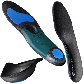 RELAXEE Insole, Sports, Shock Absorption, Arch Support, Footbed, Thin, Men's, Women's, Medium 9.8 - 10.2 inches (25 - 26 cm)