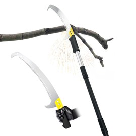 BlumeTrec 14.5FT Pole Saw with Adjustable Length for Tree Trimming, Lightweight Manual Pruning Saw with Mn Steel Blade, Long Extension Branch Cutter Pole Pruner for Yard, Garden, Patio & Forestry Use
