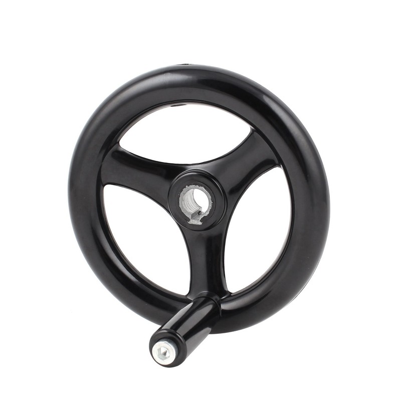 Sourcingmap 16mmx160mm Black 3 Spoked Lathe Handwheel Hand Wheel with