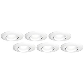 Tesler 4" White Gimbal Retrofit 10W LED Eyeball Downlights 6-Pack