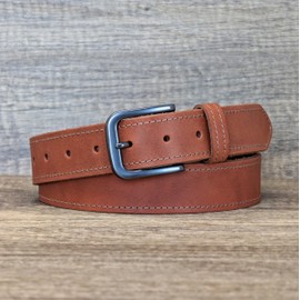 Ashford Ridge Made in England 35mm Full Leather Edge Stitched Belt - Tan 5XL