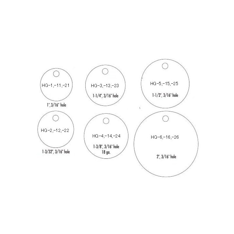 Esco EA591HG-1 Tag Blank (Aluminum, Round/10 Sheets), Silver