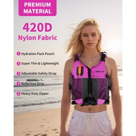 Owntop Buoyancy Aids Teens Kids with Hydration Pack, Whistle, Dual Mesh Pockets | Adjustable Buoyancy Vest Jacket | Swim Vest Unisex for Paddleboarding, Kayaking, Fishing, All Watersports