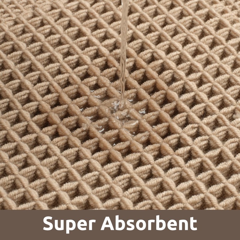 AMOAMI Waffle Bath-Mat, Absorbent Bath Mats for Bathroom Non Slip,