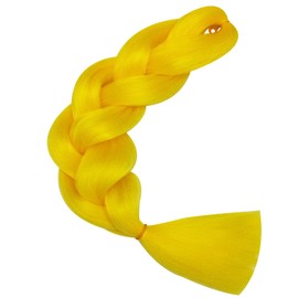 Herina Yellow Hair For Fake Braids One Pack Bright Yellow Braiding Hair Extensions High Temperature Jumbo Braiding Hair(1pc/pack)