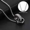YURESEN Double Ring Pendant Necklace for Men and Womens, Titanium