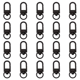 Tupalizy 20PCS Small Metal Lobster Claw Clasps Lanyard Clips Swivel Snap Hooks for Key Chains Purses Straps Bag Charms Dog Tags Zipper Jewelry Making Connector DIY Craft Projects (Black, 32mm)