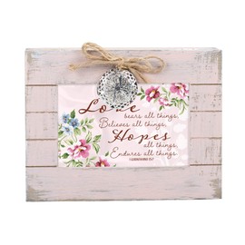 Cottage Garden Love Bears Hopes Endures Blush Pink Wood Locket Music Box Plays How Great Thou Art