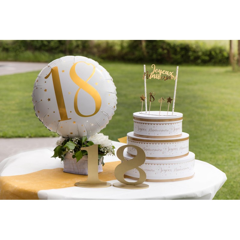 Gold Birthday Table Centre Number 6 (x1) REF/6184