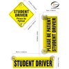 luvilly3 Pack Reflective Student Driver Signs, Suction Cups Car Window