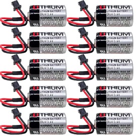 (10 Pack) JZSP-BA01 ER3V 3.6V 1000mah PLC Lithium Battery for Toshiba ER3V/3.6V with Plug
