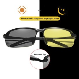 KISSOUL Polarized Photochromic Sunglasses For Men Sports Day & Night Vison Driving Glasses Anti Glare Shades Spring Hinges
