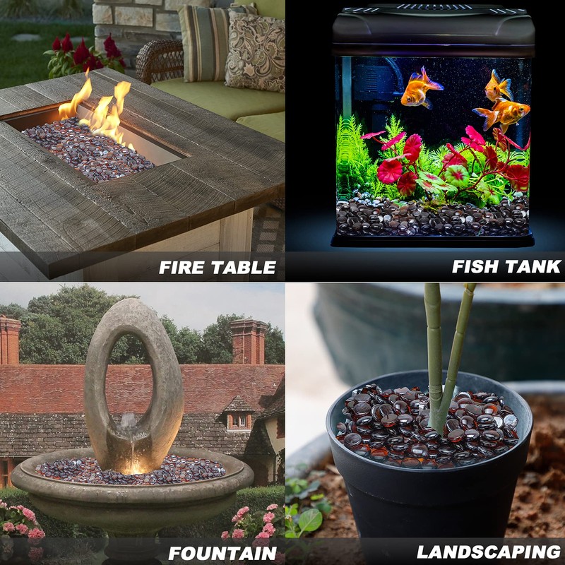 Skyflame 10-Pound Fire Glass Beads for Fire Pit Fireplace, 1/2-Inch