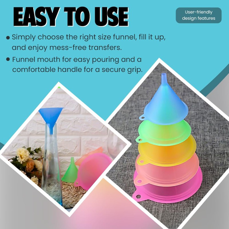ASPIRE UK 10 Piece Kitchen Funnel Set – Colorful Funnels
