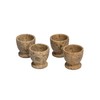 Set of 4 Beige Fossilstone Himalayan Marble Egg Cups -
