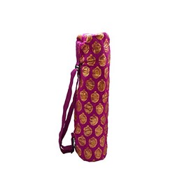 Yoga United Shaki Yoga Mat Bag, Full Zip Exercise Yoga Mat Carry Bag with Fully Paded Cotton, Smooth Zippers, Adjustable Strap, Large Functional Storage Pockets, Fits Most Size Mats - Magenta
