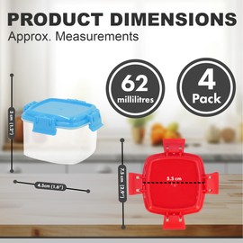 Clear Clip Lock Tubs 135ml Pack of 3 - Plastic Food Containers with Lids, Small Snack Boxes, Freezer Storage, Click Lock Food - Ideal for Lunch, Breakfast, Travel, Office, Yoghurts, Yogurt, Fruits, We