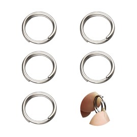[Mesanda] Titanium Alloy Key Ring Double Ring Key Holder Ring Flat Key Ring Outer Diameter 10mm/12mm/14mm/18mm/25mm Double Ring Key Holder Lightweight Durable Rust-resistant Anti-drop Anti-loss Silver