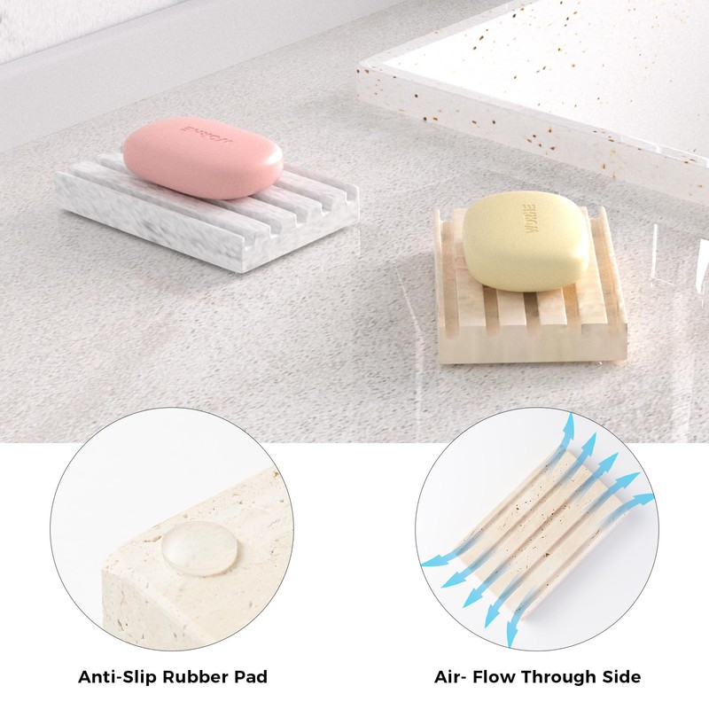 Beige Soap Dish, Natural Travertine Soap Holder, Bathroom Soap Holder,